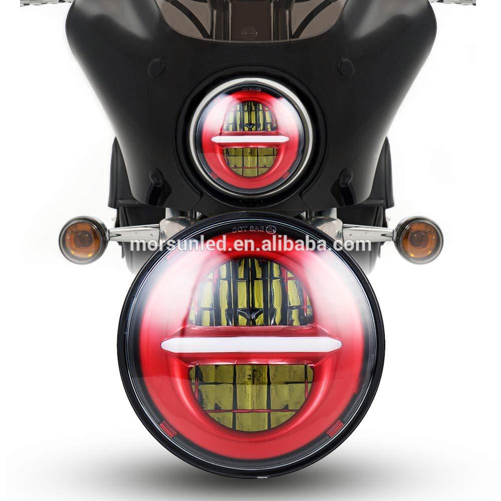 5.75 inch Harley Motorcycle Red Led Headlight