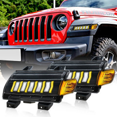 2018 Jeep Wrangler JL Led Daytime Running Lights Jeep JL Sequential Turn Signals for Sahara Rubicon Gladiator