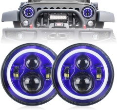 7 inch Led Blue Halo Lights for Jeep Wrangler JK Blue Halo Headlights Jeep Wrangler Conversion Kits