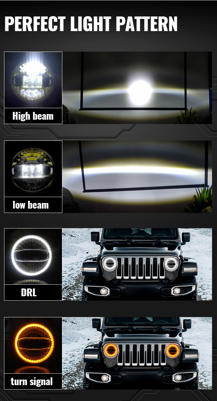 Jeep Jk Oem Led Headlights High Low Beam DRL Turn Signals