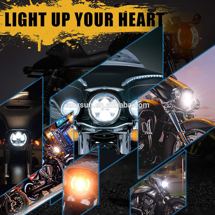 Motorcycle Headlight with Integrated Turn Signals