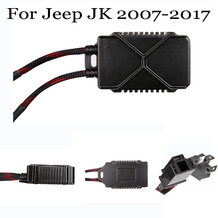 Jeep Wrangler JK led headlight anti flicker can bus adapter decoder