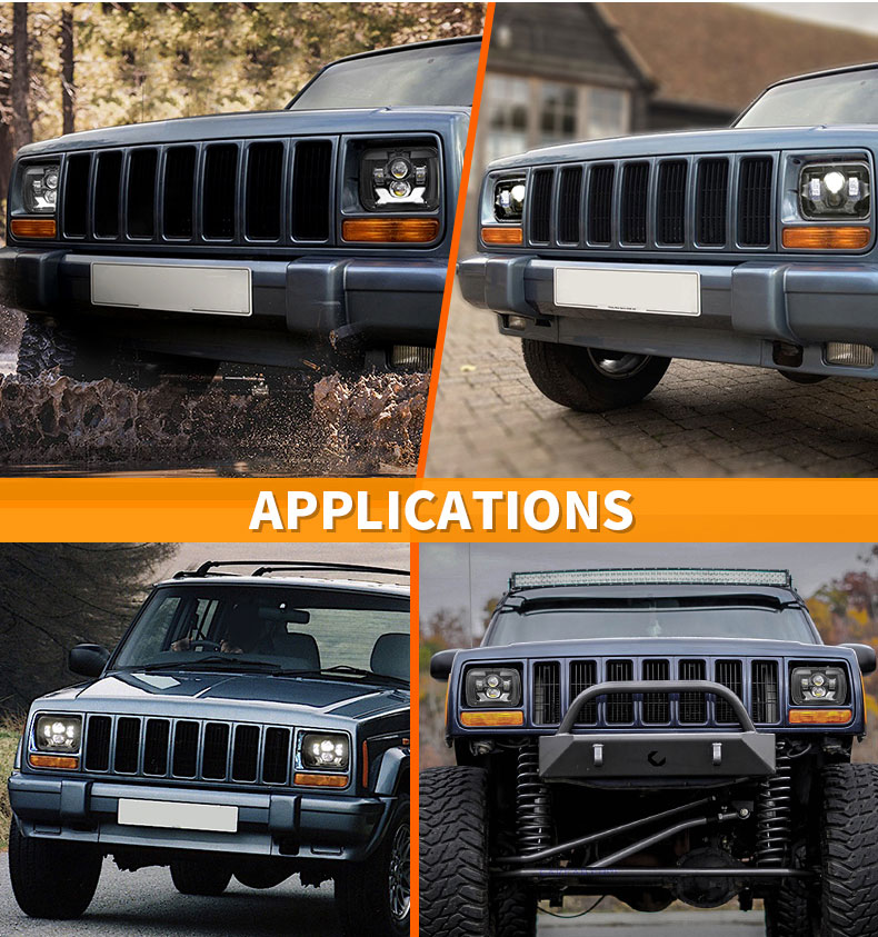 Right Hand Drive Jeep Cherokee Headlights Application