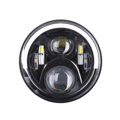 Special Design Half Halo White/Yellow 7 LED Headlight for Harley-Davidson/Royal Enfiled Headlight