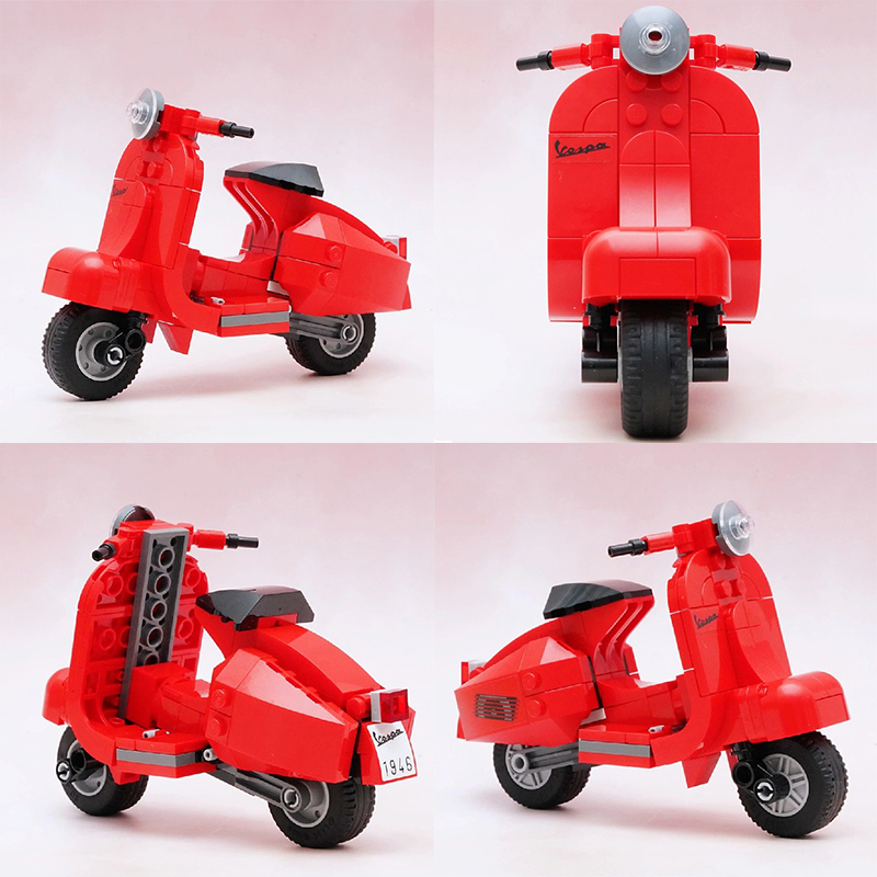 Customized 4001 Vespa Red Mini Creator 40517 Building Block Brick 118±pcs from China