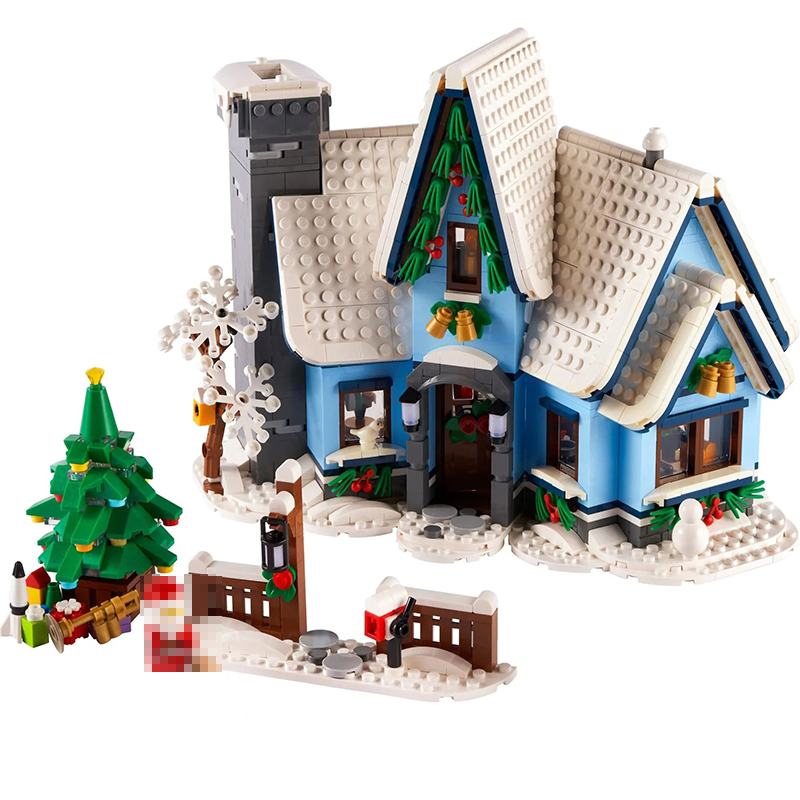 Custom T88088 Santa's Visit Winter Village Christmas Gift 10293 Building Block Brick Toy 1445PCS   From China