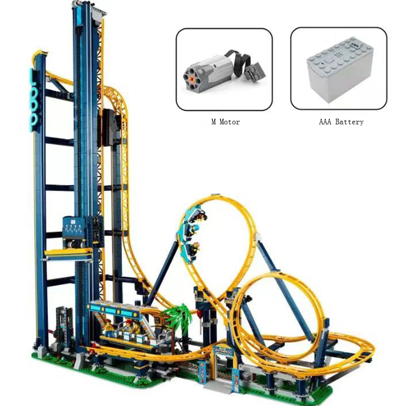 Custom 66503 / 77045 / 13003 Loop Coaster Optional Ground Motor Fair Creator 10303 Building Block Brick Toy 3756±PCS from China