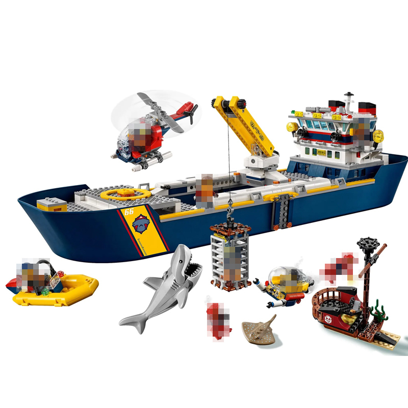 Custom 66113/11617 City Series Marine Research Vessel Building Block Toys 793±pcs Bricks 60266 from China