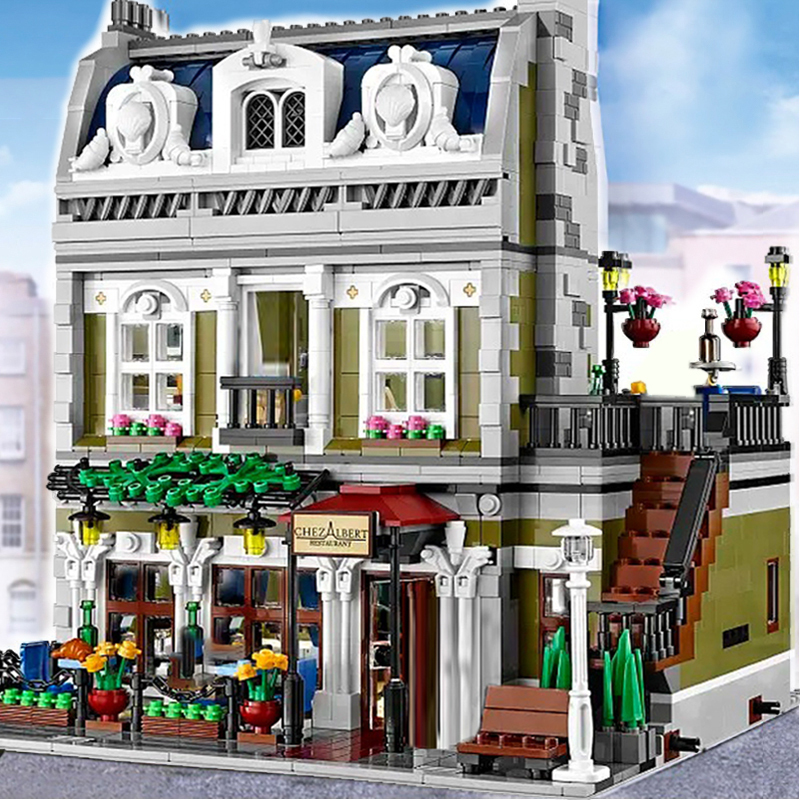 LEJI 99005 /  A19086 Modular Buildings Parisian Restaurant Creator 10243 Building Blocks 2469pcs Bricks Toys From China