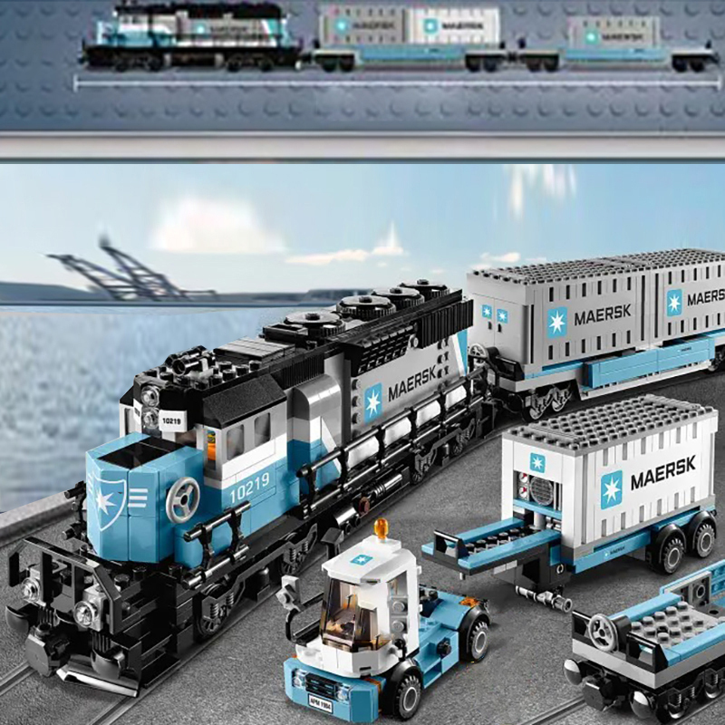 KING 91006 X19049 / Customized 40013 Maersk Train Expert 10219 Building Block 1237pcs Bricks from China