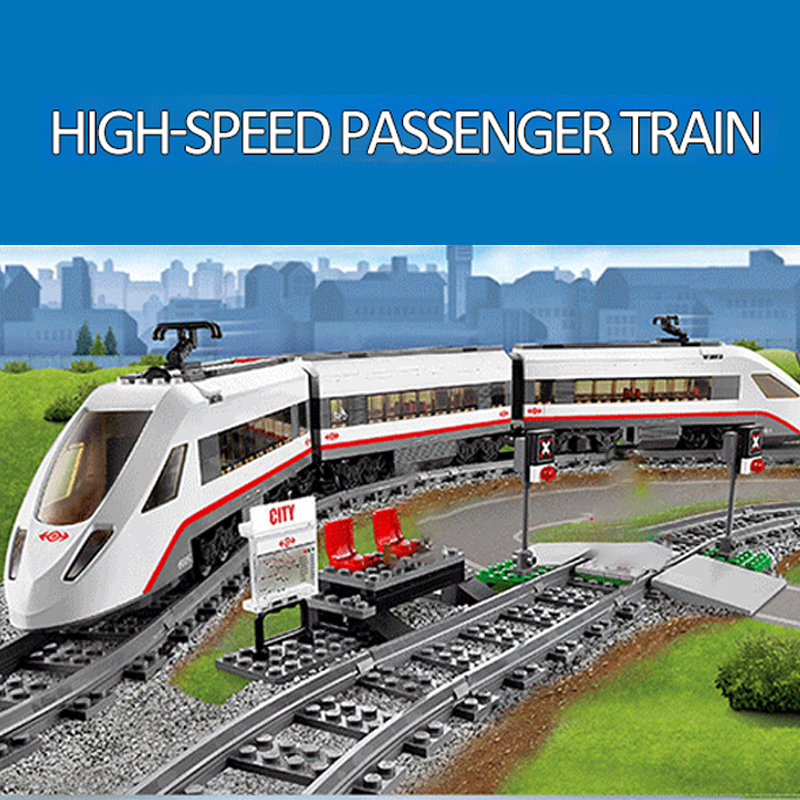 Custom 40015 City Series High-Speed Passenger Train Building Blocsk 610±pcs Bricks 60051 From China
