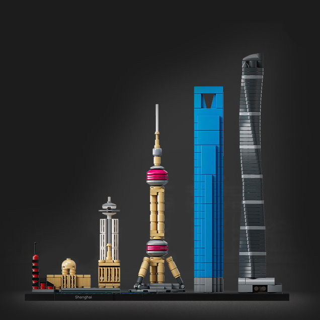 Shanghai Skyline Architecture Building Blocks 21039 Bricks 597±pcs Bricks From China.