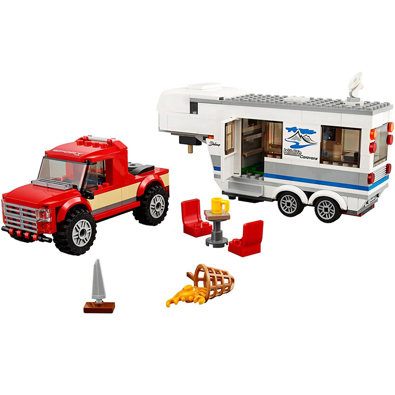 City Series Pickup & Caravan 60182 Buidling Blocks 344±pcs Bricks From China.