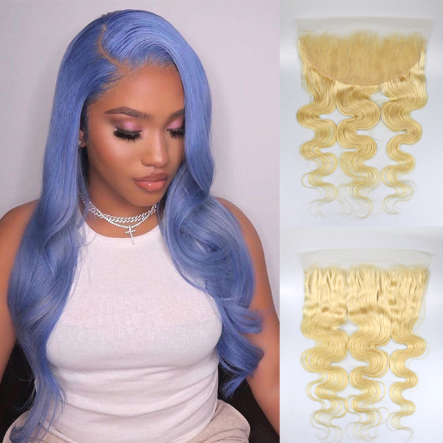 Top quality #613 Blonde Hair 13x6 HD/Transparent Lace Frontal Berrysfashion Hair