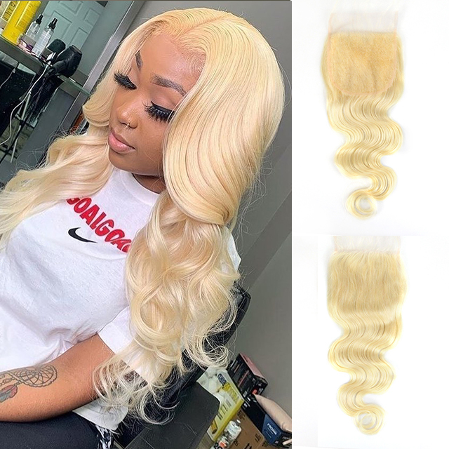 #613 Blonde Hair 5x5 HD/Transparent Lace Closure Berrysfashion hair