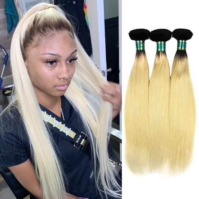 Yellow Band Top Quality 1B/613 Straight &amp; Body Wave Hair 100% Human Virgin Hair