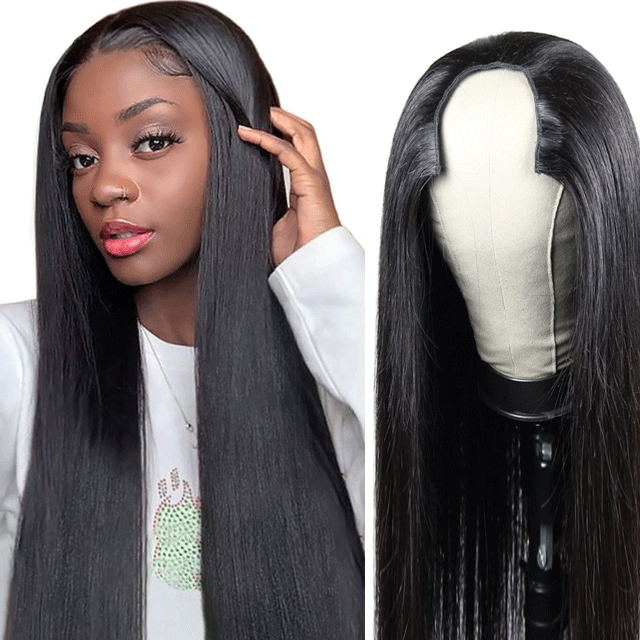 U Part Wigs Straight  Brazilian Virgin Hair Pre plucked Unprocessed 100% Virgin Human Hair Extensions Berrys Fashion