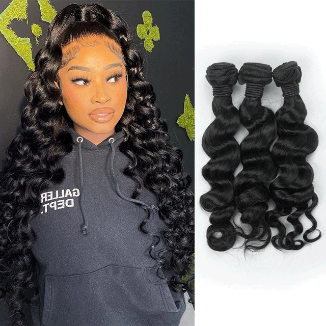 Berrysfashion Hair Atlanta New Store Mix Donors Human Virgin Hair 3pcs Bundles Loose Wave -Fast Shipping Hair