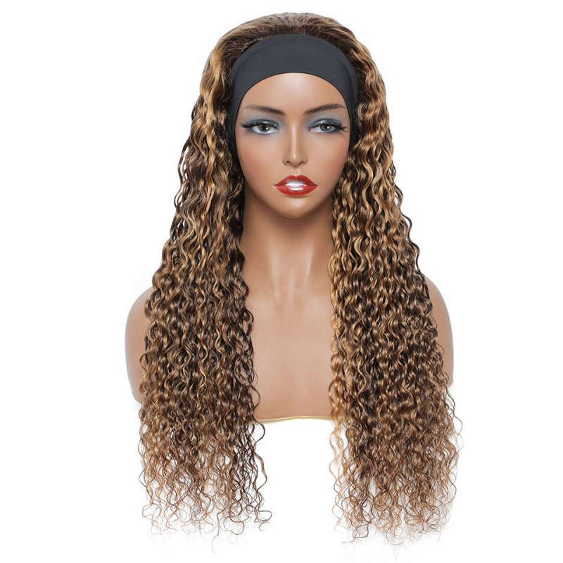 4/#27 Highlight Head Band wig Deep Wave 150% Berrys Fashion Human Virgin Hair