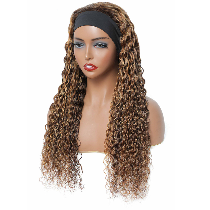 4/#27 Highlight Head Band wig Deep Wave 150% Berrys Fashion Human Virgin Hair