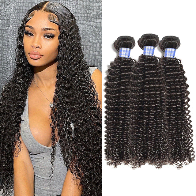 Indian Yellow Band Virgin Hair Bundles Kinky Curly Human Hair High Quality