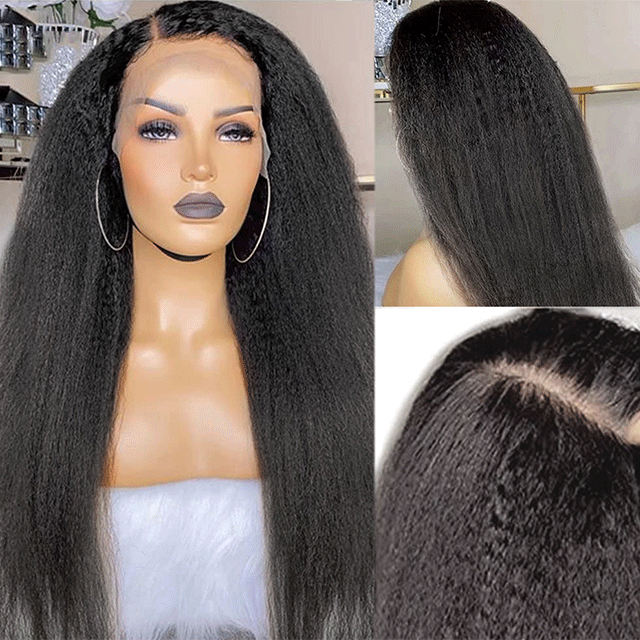 HD /Transparent Single Donor Raw Hair 5x5 Kinky Straight Closure Wigs 10-30inch Berrys Fashion Hair