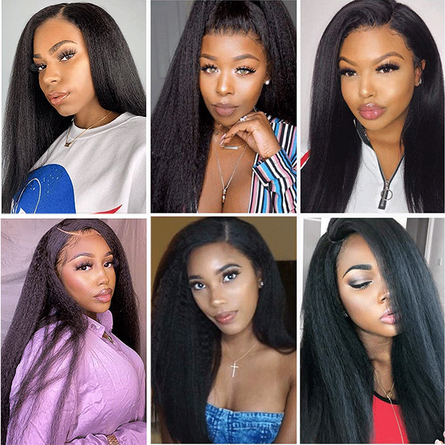 HD /Transparent Single Donor Raw Hair 5x5 Kinky Straight Closure Wigs 10-30inch Berrys Fashion Hair