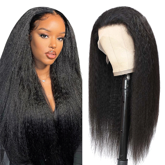 HD /Transparent Single Donor Raw Hair 13x6 Kinky Straight Frontal Wigs 10-30inch Berrys Fashion Hair