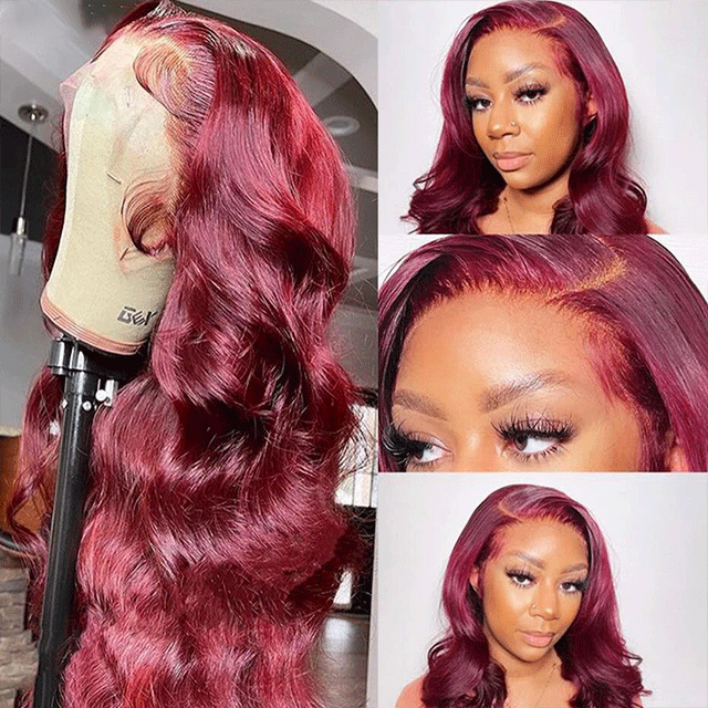 99J Body Wave 13*4 Lace Frontal Wigs 100% Virgin Hair 12A 10-30inch