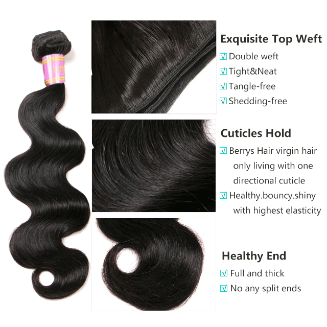 Peruvian Raw Hair Bundles Body Wave Human Hair High Quality Without any Chemical Processed