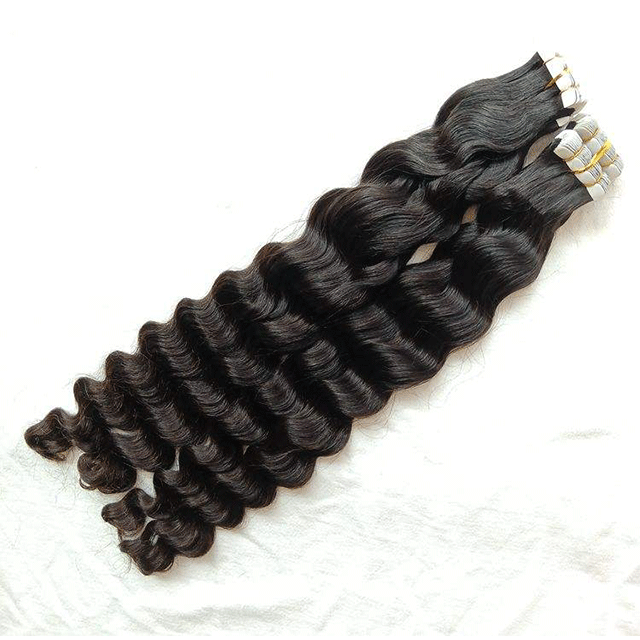 hair exetension tape hair 100% virgin hair exetenstions 20pcs(50g) Deep wave Hair