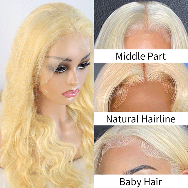 HD/Transparent 613 Blonde Body Wave 5x5 Closure Wig Lace Closure Wig Human Hair Wig Pre Plucked Brazilian Virgin Hair Wig