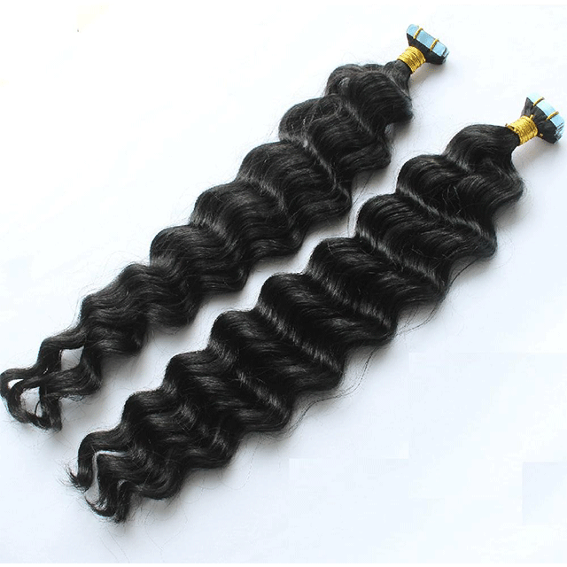 hair exetension tape hair 100% virgin hair exetenstions 20pcs(50g) Loose wave Hair