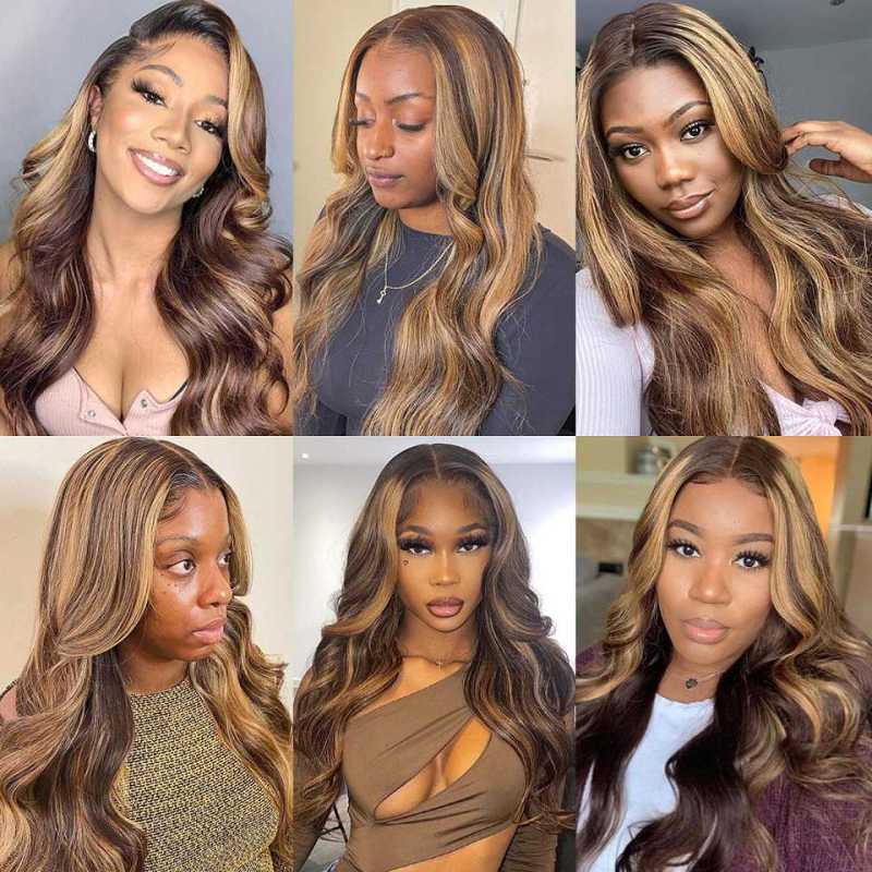 Highlight Body Wave Honey Blonde Lace Front Wig