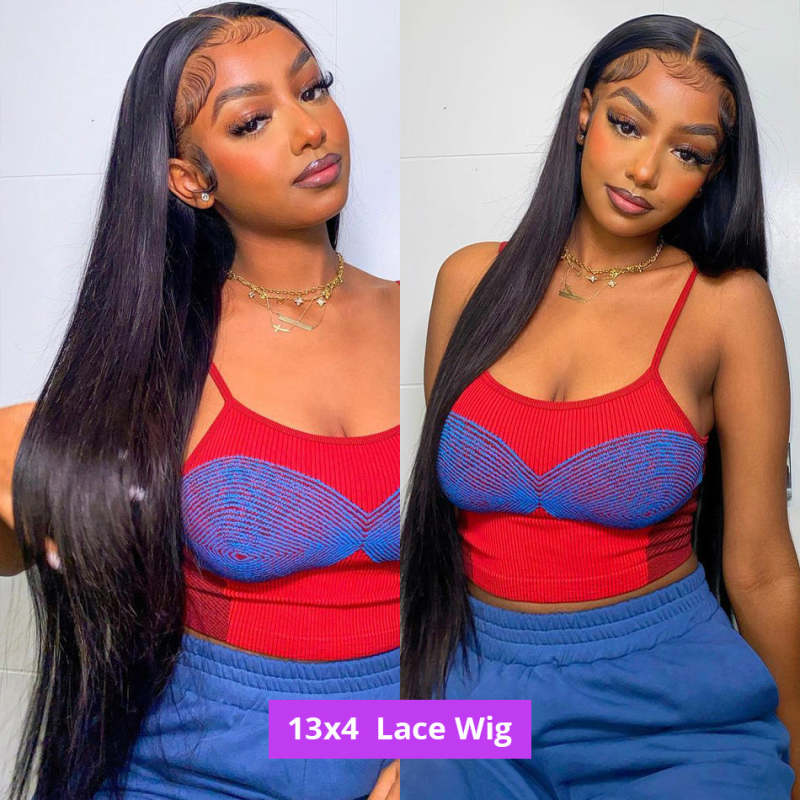 38 40 Inch Brazilian Bone Straight Lace Frontal Wig