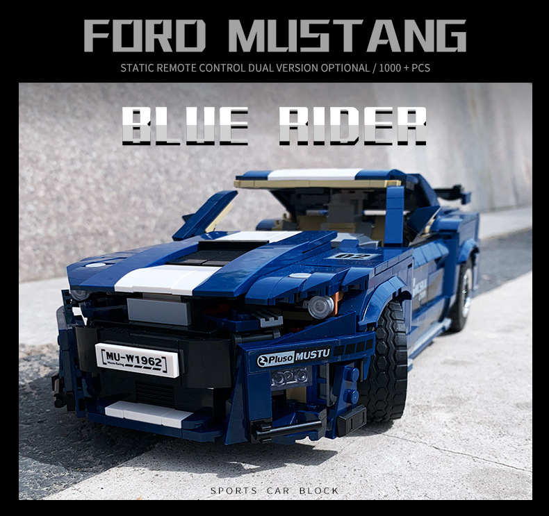 PG-14001 1392Pcs Technic 1:10 Rally Ford Mustang GT500 Car Building Blocks Sets Bricks Model Classics Children Toys Gifts Ship From China