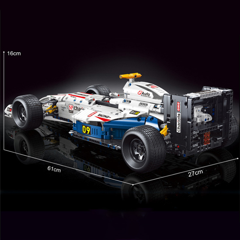 T5009 MOC Technical White Super Car Formula One Model 1682pcs Racing building blocks withiout Motor ship from China.