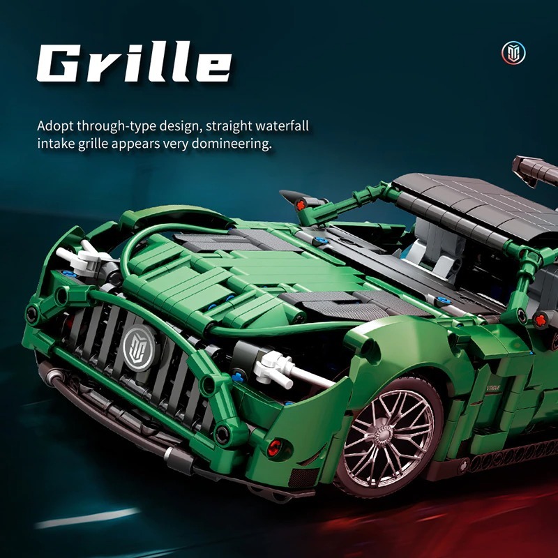 MoYu 88302 Moc Super Racing Technology Car AMG Green Goblin 1:14 Master Children's Toy without Motor 1460pcs from China.