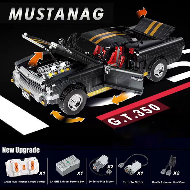 DECOOL 33008 MOC Technical Remote Control Mustang GT350 Car Model Building blocks with Motor 1817pcs Toys ship from China.