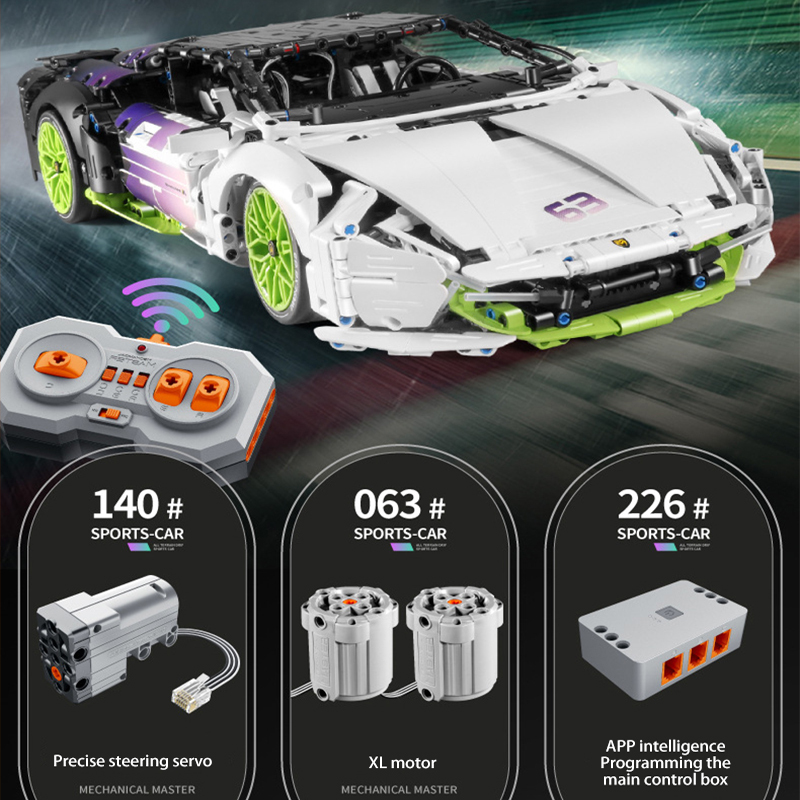 IM Master 9804 Moc Technic Motor Super Run Sports Car Building Blocks 2127pcs Bricks Toys Ship From China.