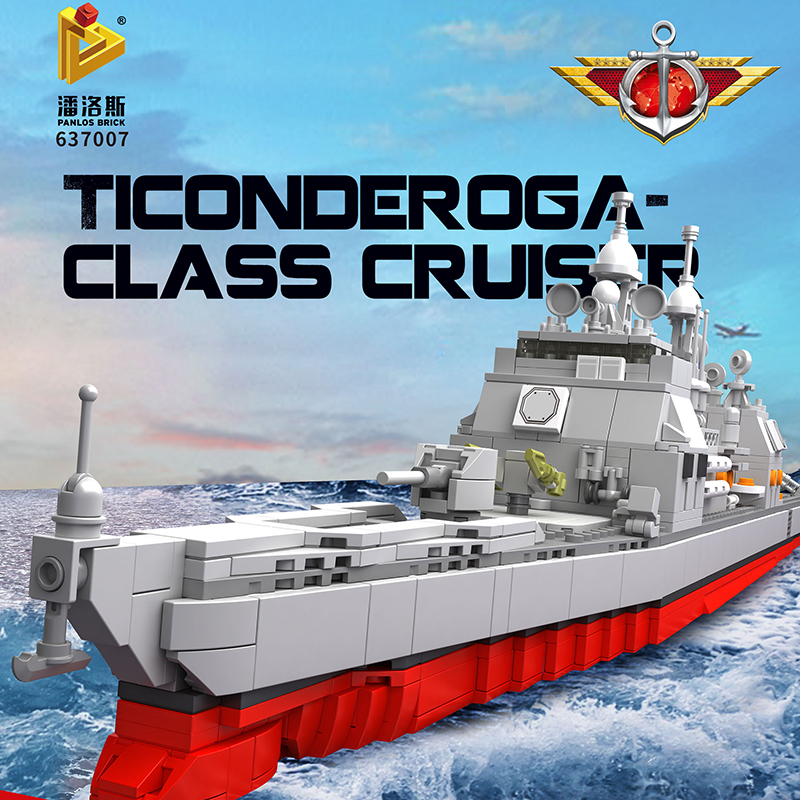 PANLOS 637007 Moc Military Ticonderoga-Class Cruiser Model Building Blocks 1513pcs Bricks Toys From China.