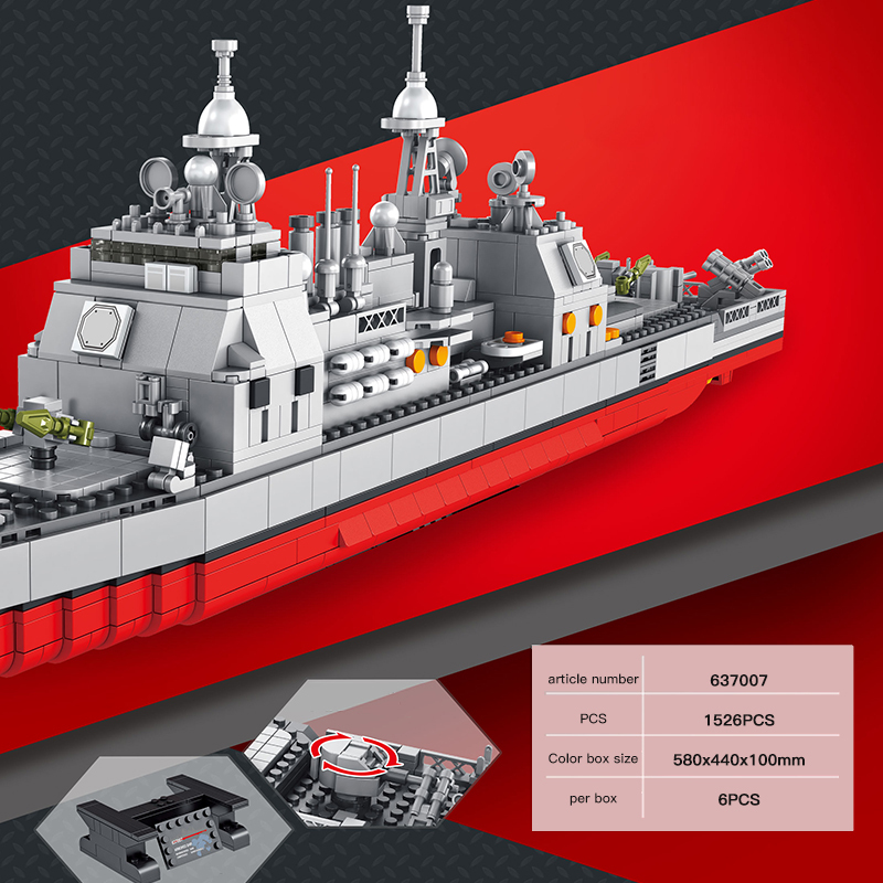 PANLOS 637007 Moc Military Ticonderoga-Class Cruiser Model Building Blocks 1513pcs Bricks Toys From China.