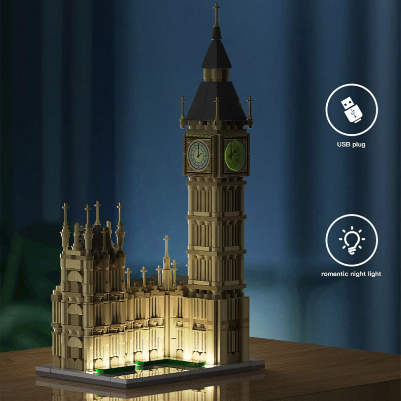 XINGBAO 18025 Moc Creator Expert Buildings London Big Ben Blocks 815PCS Bricks With USB Light From China.