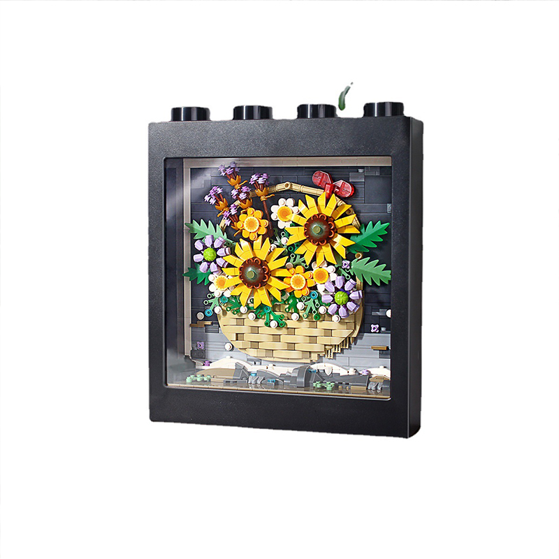 LOZ 1905 Creator Art and crafts Sunflower flower basket Building Blocks 1905pcs Bricks Toys Gift From China Delivery.