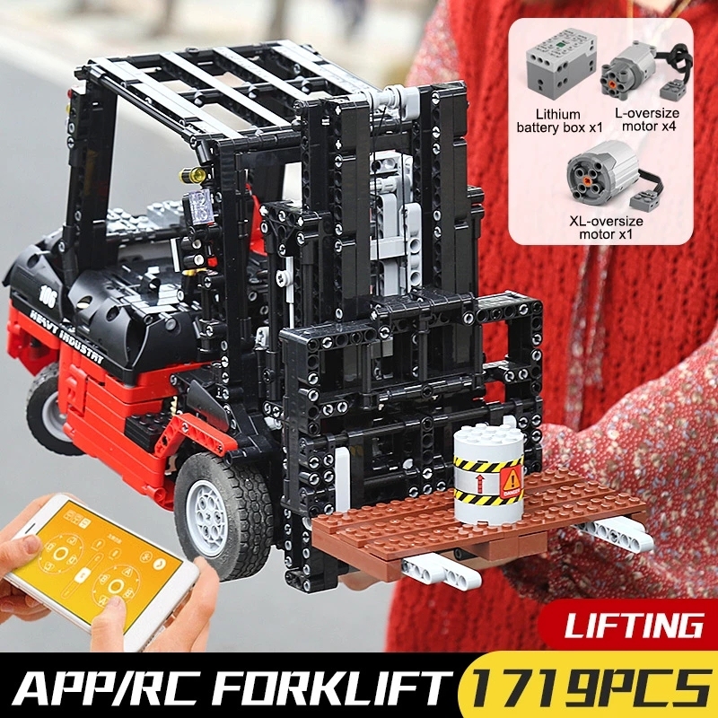 MouldKing 13106  Technic APP RC Technic Custom Forklift Mk II Building Blocks 1719PCS Bricks Toys from China Delivery.
