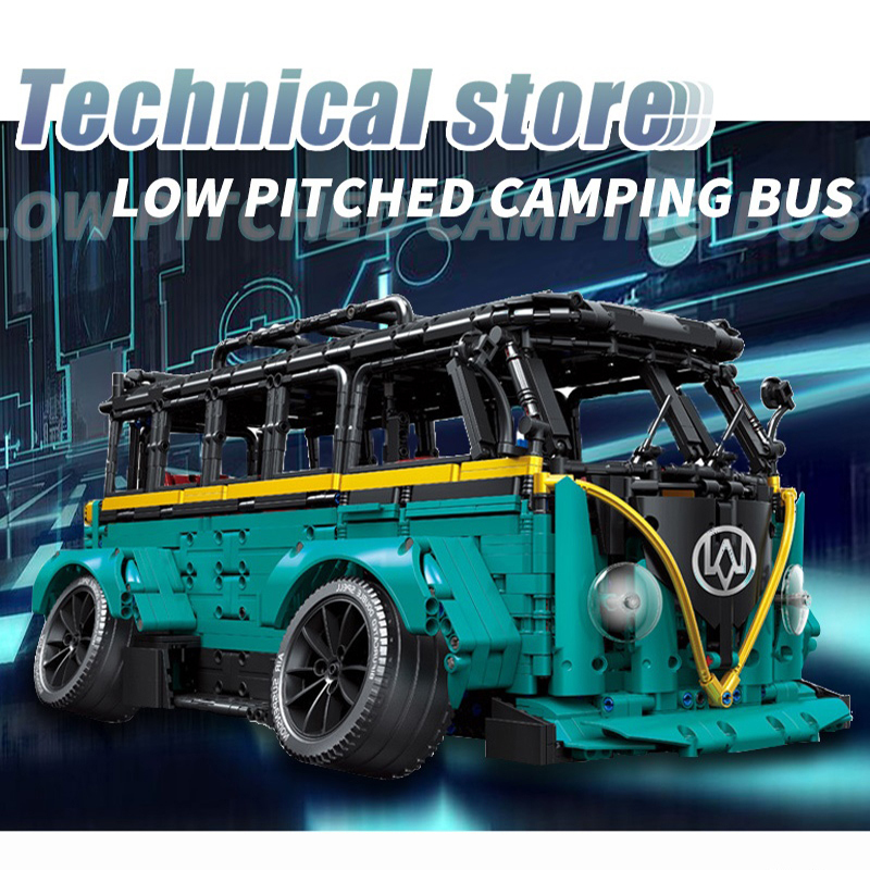 CACO C021 Technic T2 Bus 1:10 Building Blocks 2975pcs Bricks Low pitched camping bus Toys From China Delivery.