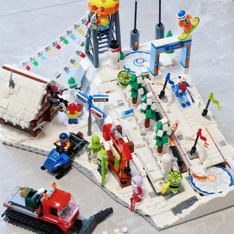 SEMBO 704000 Motorised Ski Keeping Sport By Ski Creator 2128±pcs Building Block Brick Toy from China Delivery.