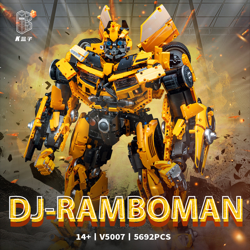 K-Box V5007 Movie & Game DJ-Rambo Man Bumblebee Robot Building Blocks 5692±pcs Bricks from China.