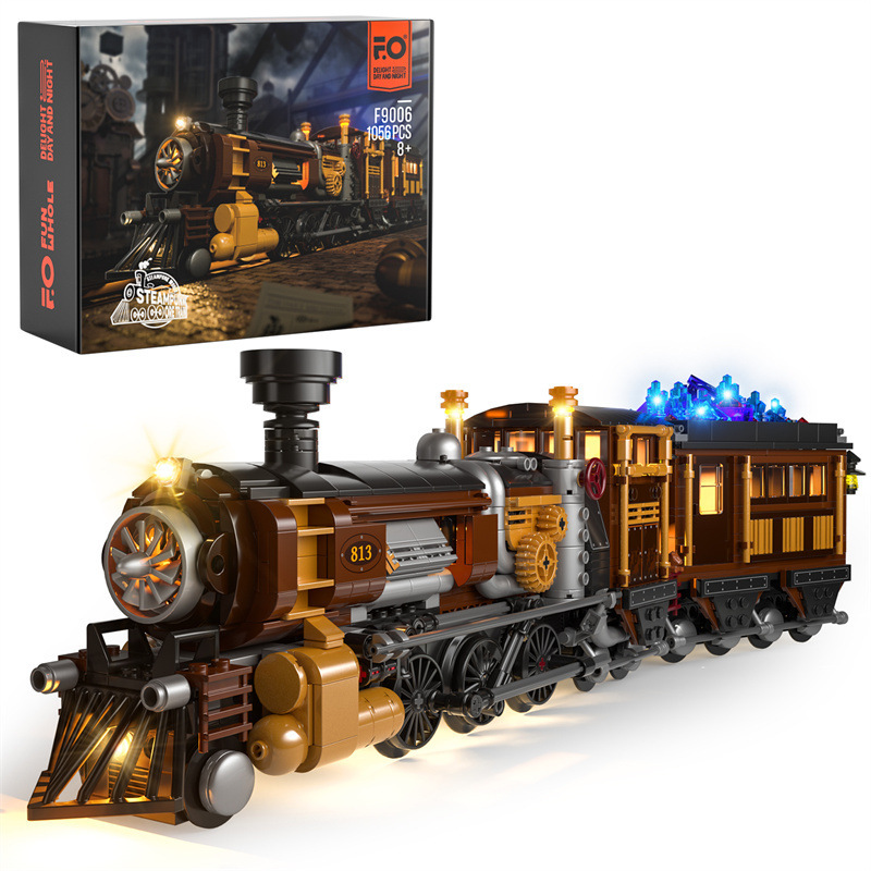 {With Light}FunWhole F9006 Creator Expert Steam train of ore Building Blocks 1056±pcs Bricks from China.