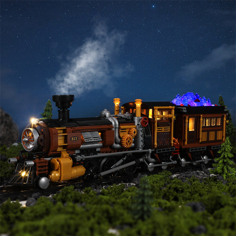 {With Light}FunWhole F9006 Creator Expert Steam train of ore Building Blocks 1056±pcs Bricks from China.